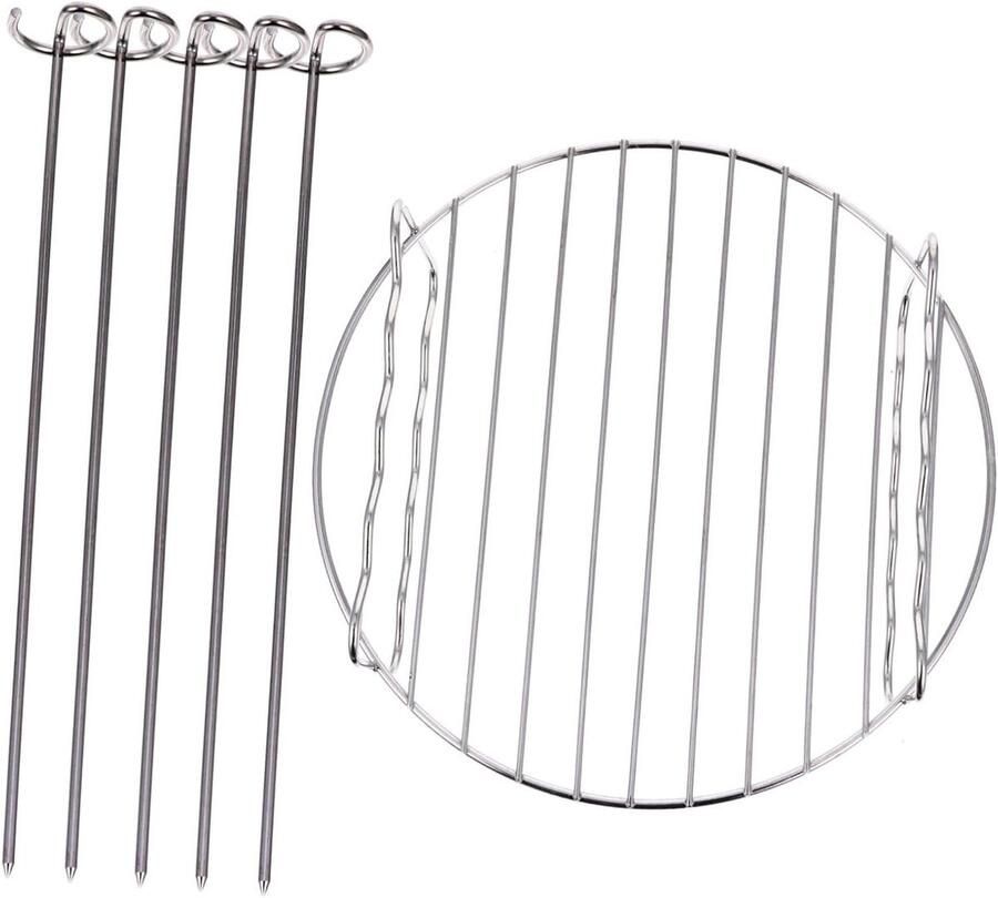 Grill rek Barbecue accessoire Koken en bakken Roestvrij staal 19.5 cm Zilver
