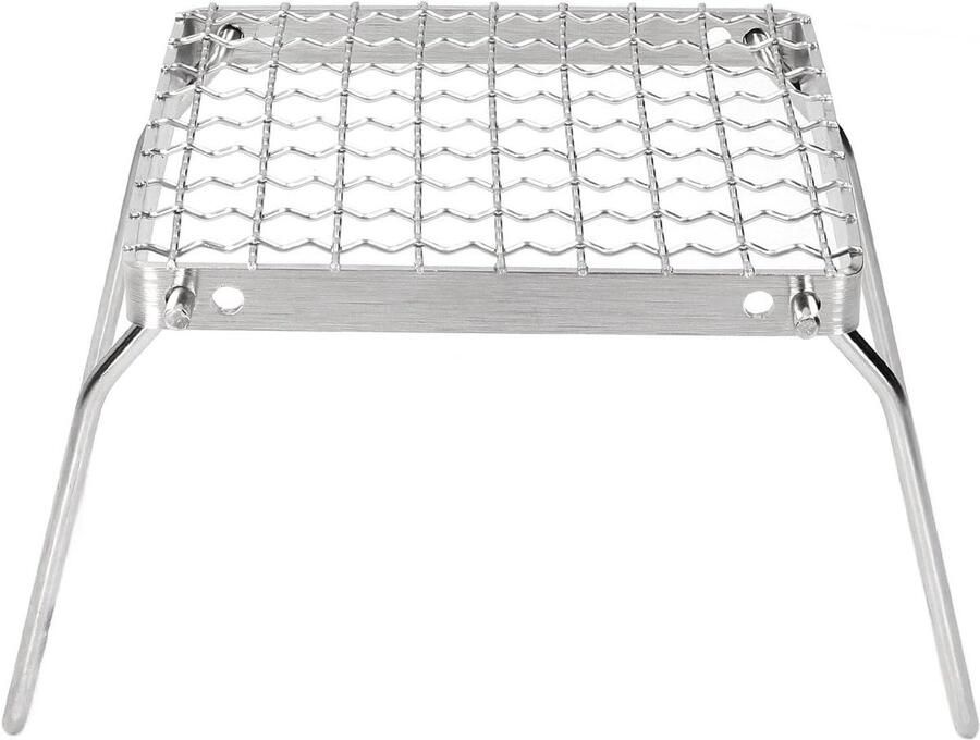 Grill Rek Kampeer Rooster Buiten Koken Opvouwbaar Roestvrij Staal 19x18x4 cm Zilver
