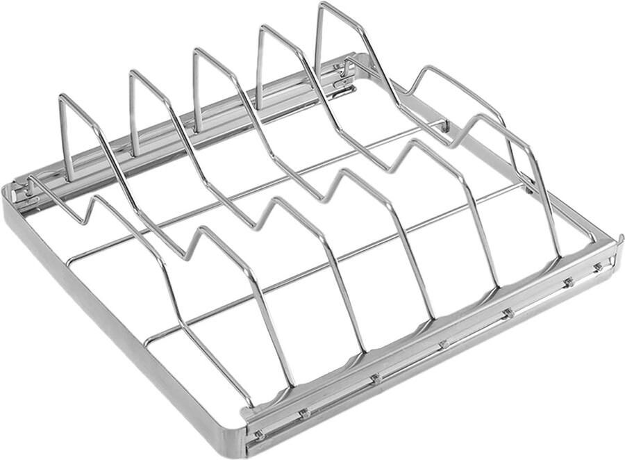 Grill Rooster Barbecue Bakplaat Zeevruchten Groente Vlees Gelijkmatige Warmte 27 x 22 x 6 cm Zilver