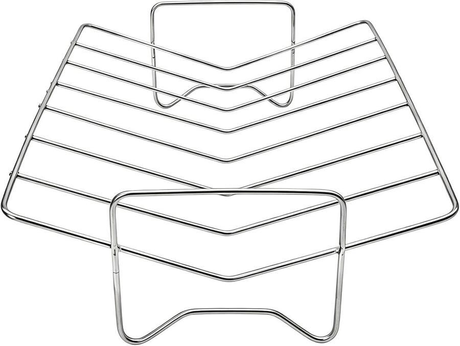 Grill Rek V-vormig rek Vlees Grillen Gelijkmatige Warmte 29 x 21 x 8 cm Zilverkleurig