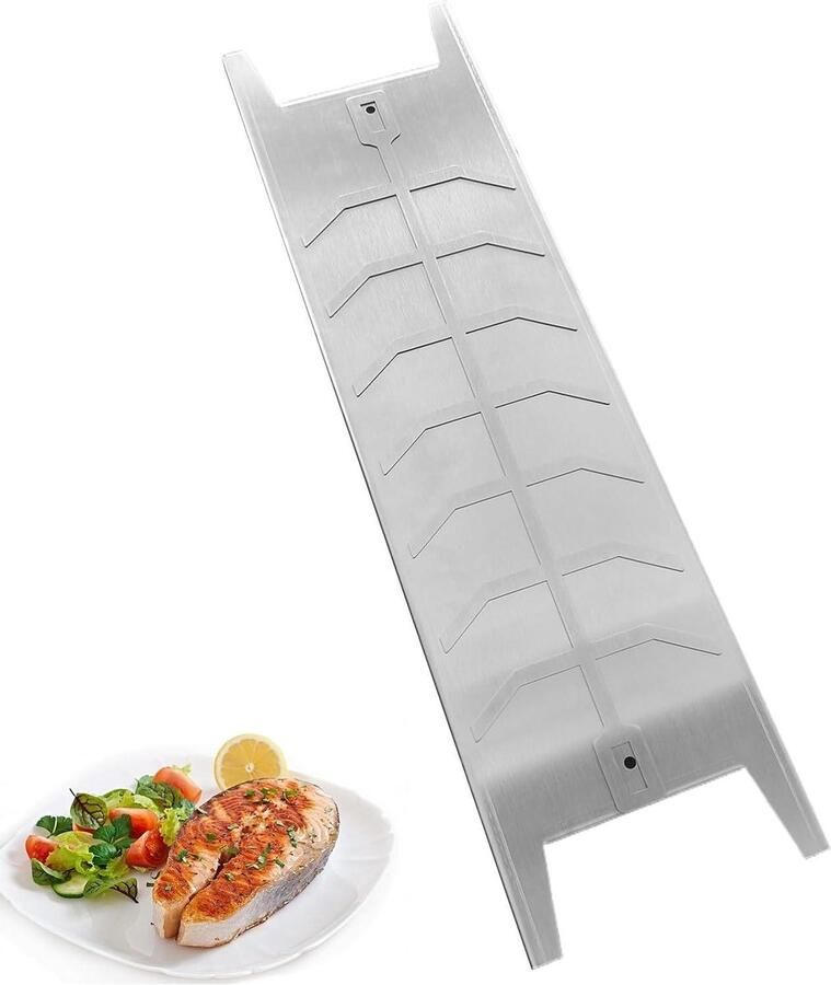 Grill Rek Vis Houder Buiten Koken Draaibaar Ontwerp 60x17x4 cm Zilverkleurig