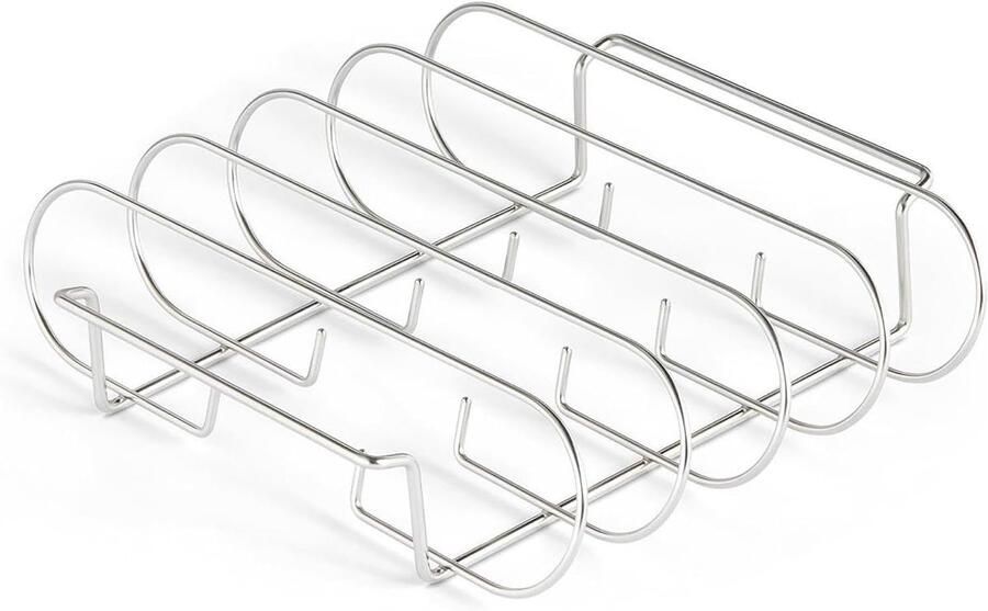 Grill Rek Vleeshouder Ribs Grillen Roestvrij Staal 33 x 28 x 10 cm Zilverkleurig