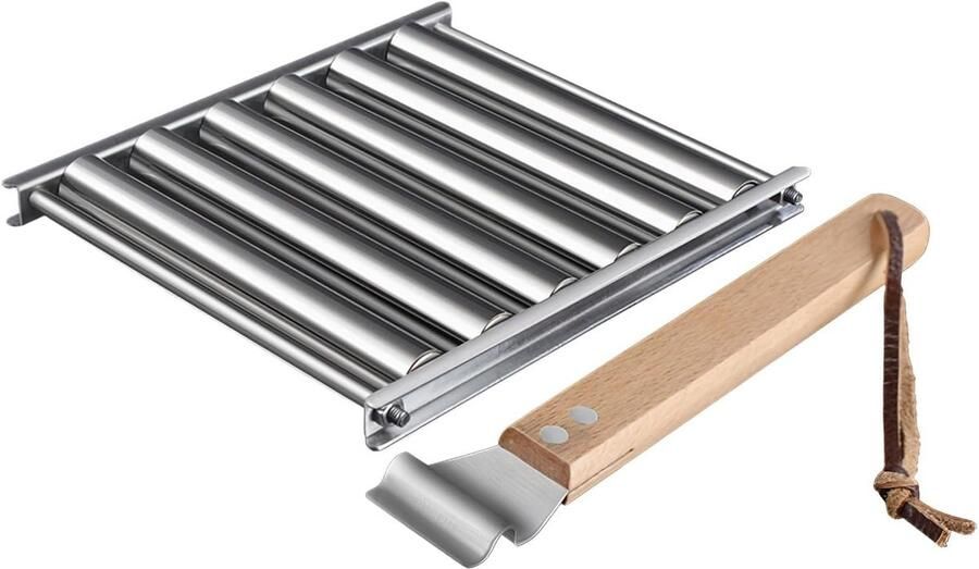 Grill Roller Worst Grill Buiten Koken Roestvrij Staal 20 x 15 x 4 cm Zilver
