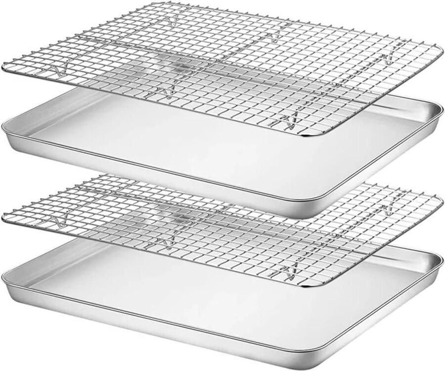 Grill Rooster Bakplaat Buiten Koken Gelijkmatige Warmte 405x305x25 cm Zilver