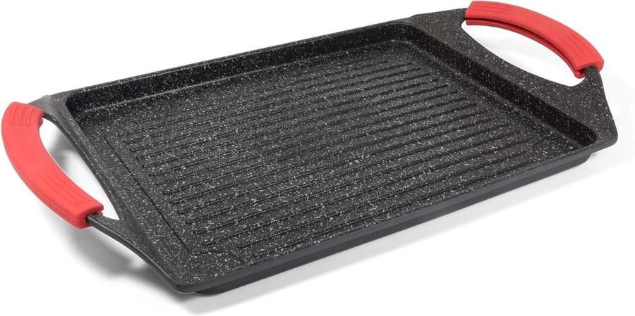 Grill rooster Bakplaat Buiten koken Gietaluminium 45 x 27 cm Zwart