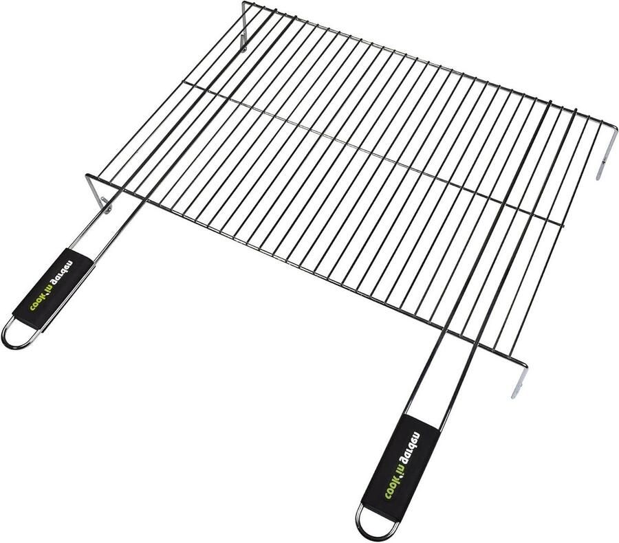 Grill rooster Bakplaat Buiten koken Vlambestendig materiaal 60 x 40 cm Zwart