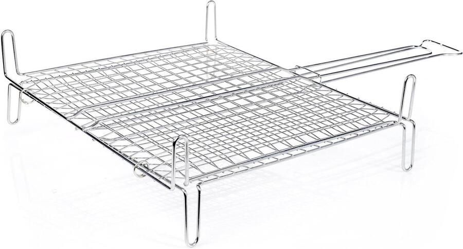 Grill Rooster Barbecue Accessoire Buiten Koken Roestvrij Staal 40 x 45 cm Zilverkleurig
