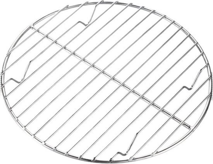Kookrooster Ronde Grill BBQ Tafelblad Buiten Koken Gelijkmatige Warmte 21x21 cm Zilver