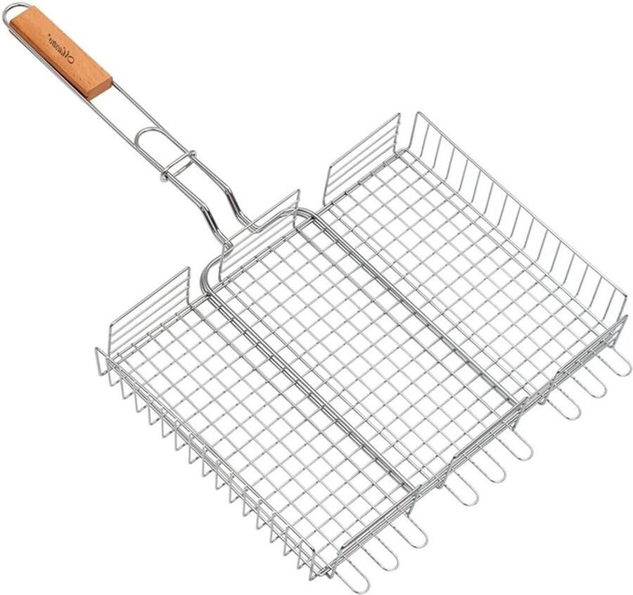 Grill Rooster BBQ Accessoire Buiten Koken Hittebestendig Staal 40x30 cm Zilver