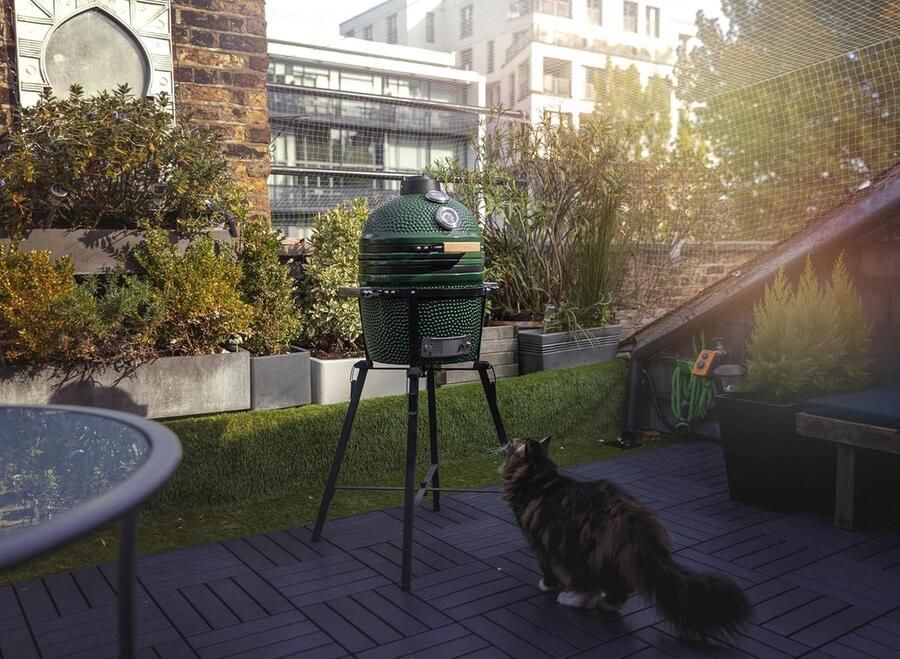 Grill Rooster Halve Maan Rooster Barbecue Accessoire Massief Gietijzer 34.5 cm Diameter Zwart