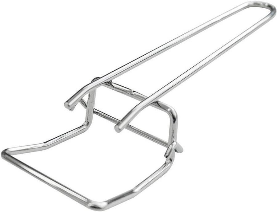 Grill Rooster Houder Bakplaat Lifter Barbecue Accessoire Afneembare Handgreep 20 x 10 x 5 cm Zilver
