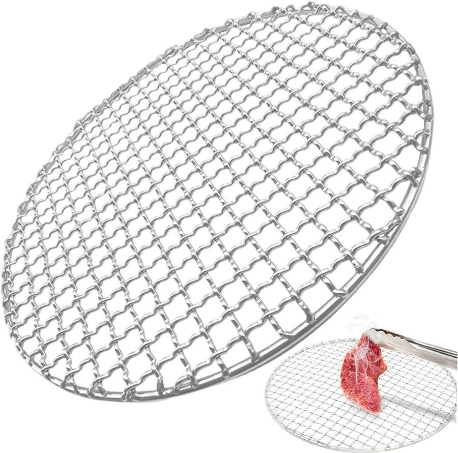 Grill Rooster Kookrooster Barbecue Buiten Koken Verdikt Roestvrij Staal 38 cm Zilver