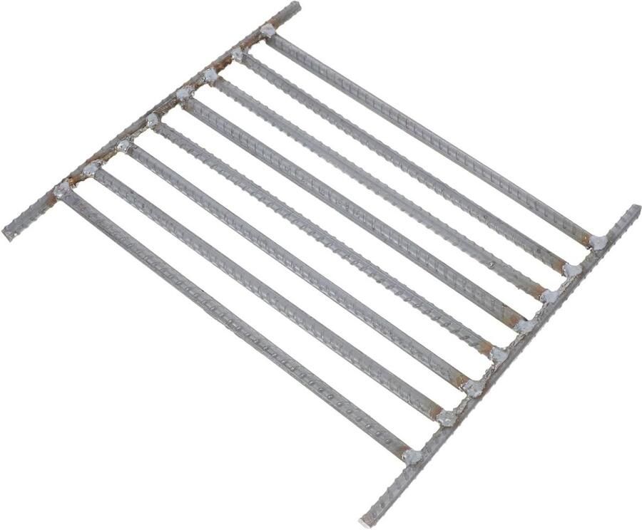 Grill rooster Kookrooster Vuurkorf Buiten koken Hittebestendig staal 24.8 x 23.5 cm Grijs