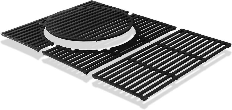 Grill Rooster Systeem Gietijzeren rooster Veelzijdig koken Uitneembaar element 3-delig Zwart