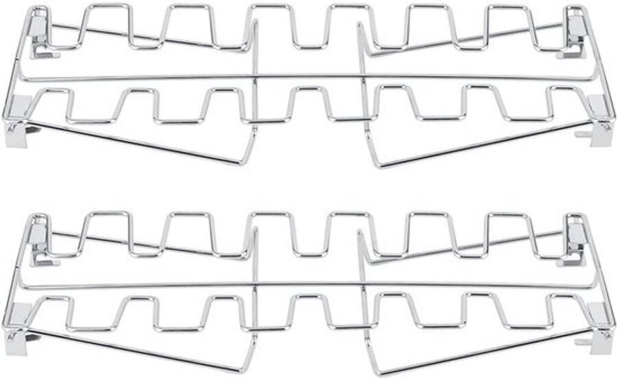 Grill Roosteren Rack Barbecue Rek Voedsel Grillen Opvouwbaar Roestvrij Staal 35 cm Lengte Zilverkleurig