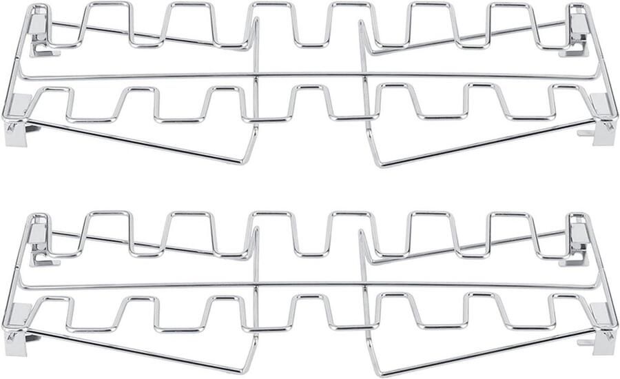 Grill Roosteren Rack Barbecue Rek Voedsel Grillen Opvouwbaar Roestvrij Staal 35 cm Lengte Zilverkleurig