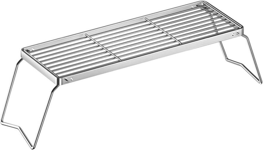Grill Roosters BBQ Roosters Buiten Koken Opvouwbaar Ontwerp 46x16x13 cm Zilver