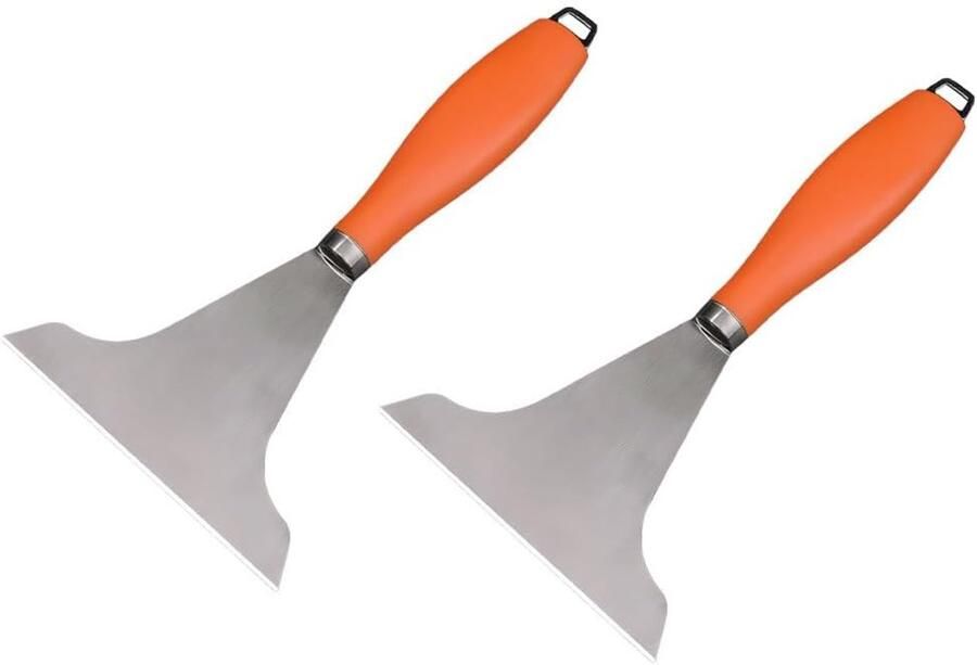 Grill Schraper Bakplaat Gereedschap BBQ Keuken Schoonmaken Vergroot Schraperoppervlak 24 x 10 cm Zwart
