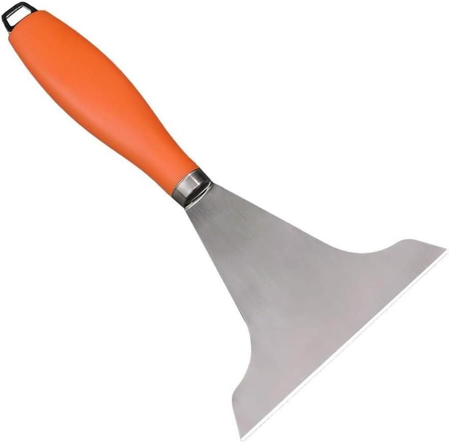 Grill Schraper Bakplaat Schraper BBQ Schoonmaken Vergroot Schraperoppervlak 24 x 10 cm Oranje
