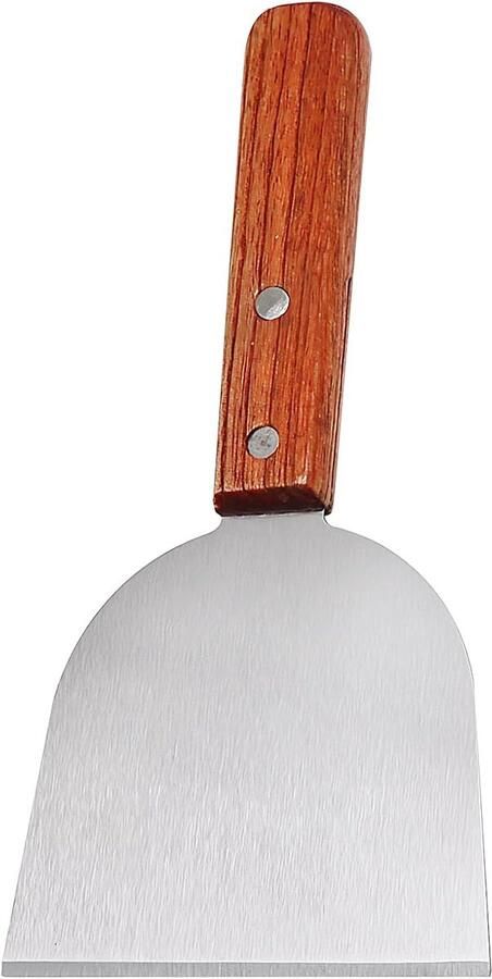 Grillschraper Roestvrij Staal Bakplaat Schraper Barbecue Schoonmaken Houten Handvat Klein Formaat Meerkleurig