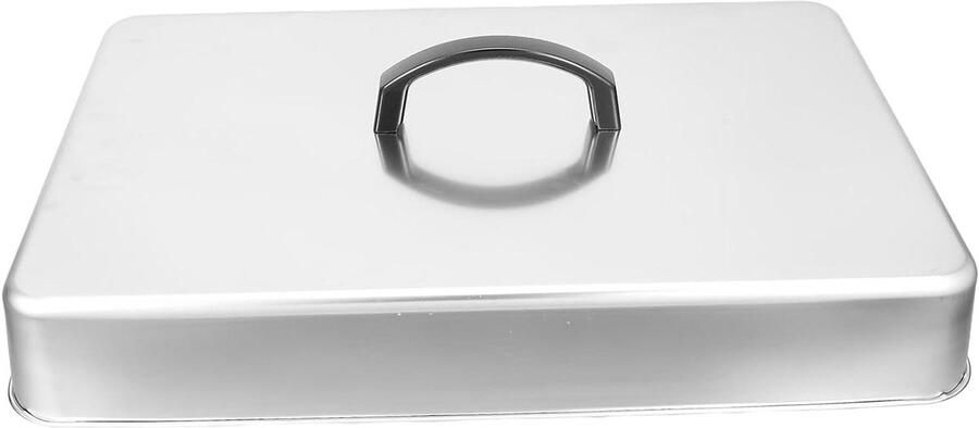 Grill Smeltkap Stoomdeksel Bakplaat Koken en Grillen Roestvrij Staal 43 x 28 cm Zilver
