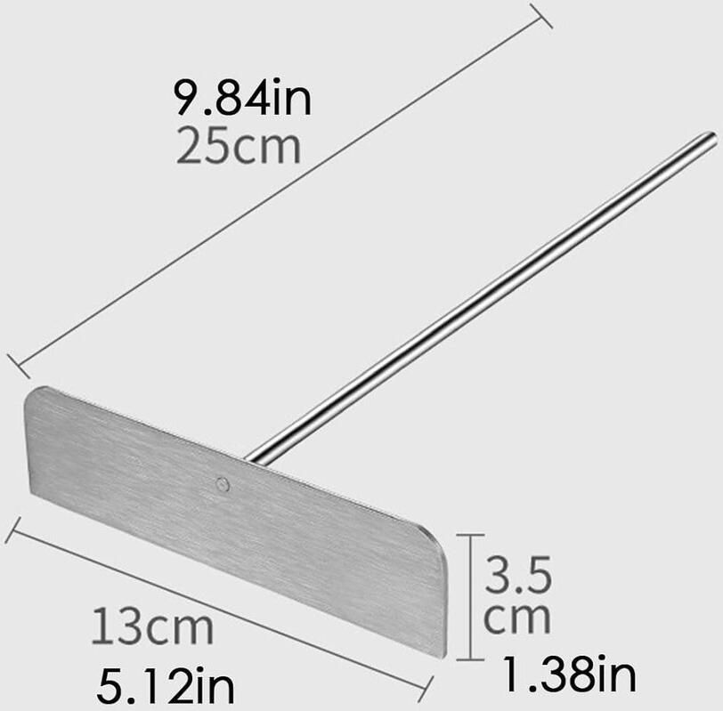 Grill Spatel Set Pannenkoek Gereedschap Pannenkoeken Bakken Verwijderbare Handgreep 137 x 37 cm Zilver