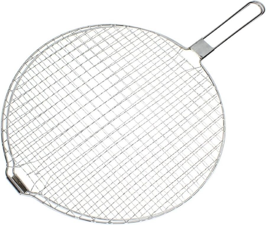 Grill Spatel Vleeskeerder Buiten Koken Rond Rooster Ontwerp 28 cm Diameter Zilver
