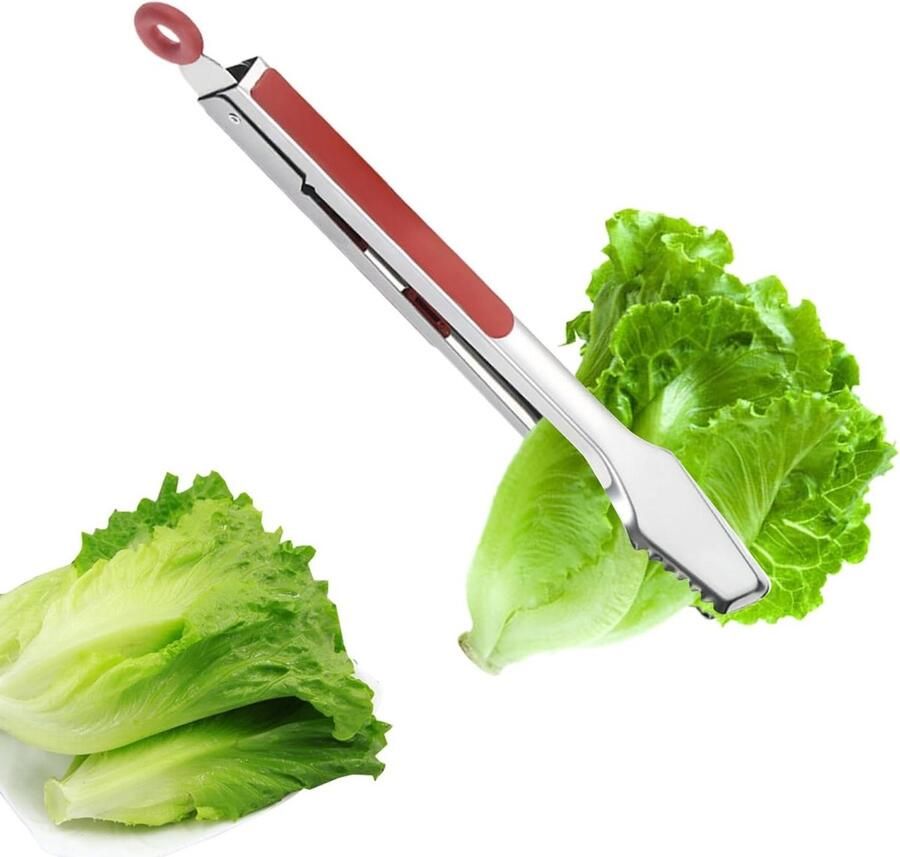 Grill Tang Keuken Tang Koken en Braden Roestvrij Staal 34 cm Rood