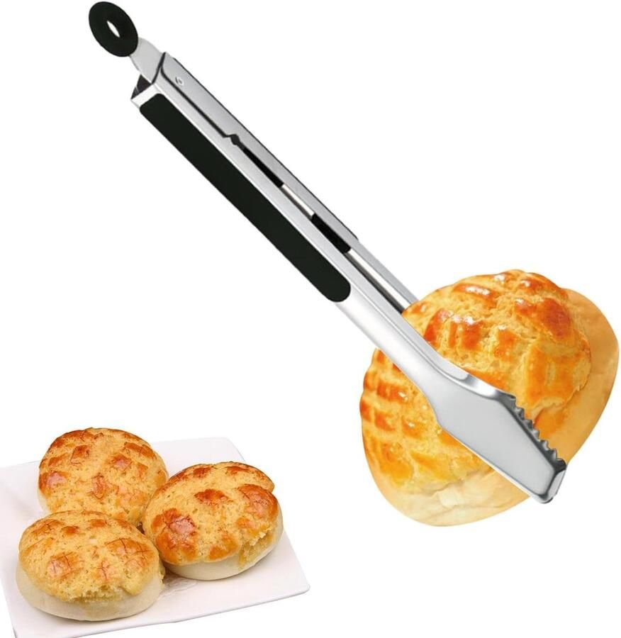 Grill Tang Keuken Tang Koken en Braden Roestvrij Staal 34 cm Zwart