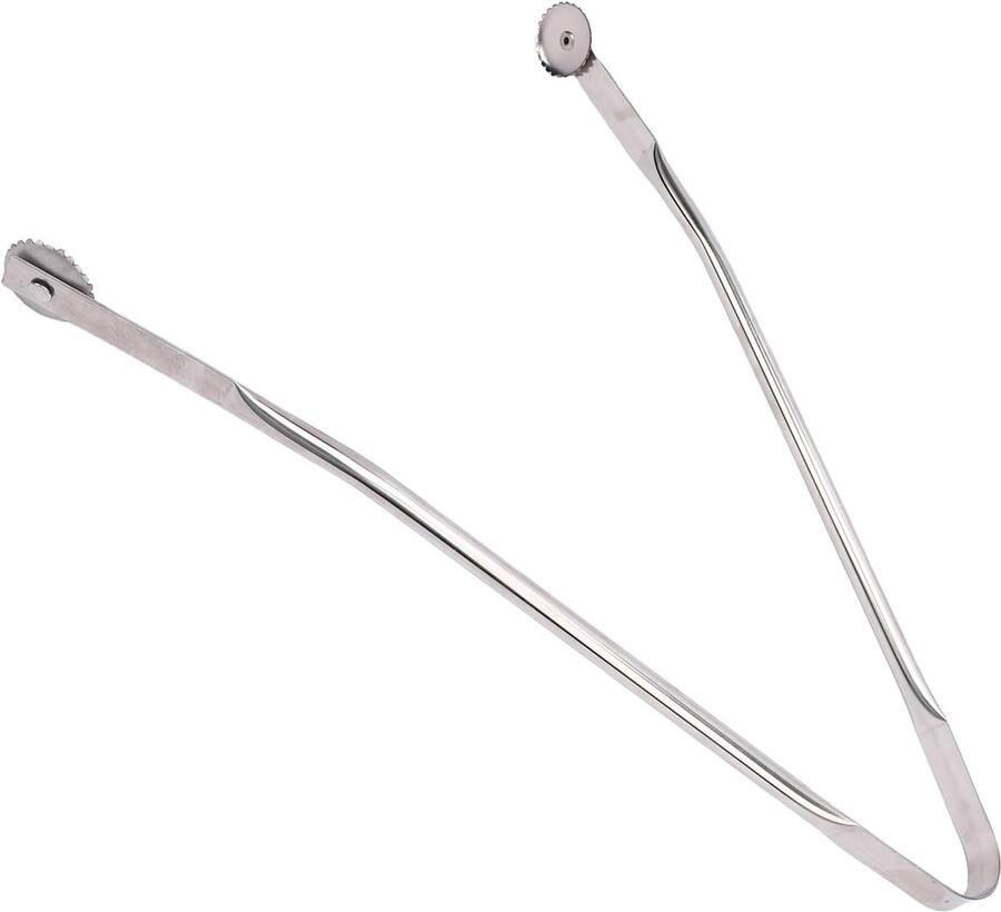 Grill Tang Keukengerei Buiten Koken Gladde Roller 40 cm Zilverkleurig