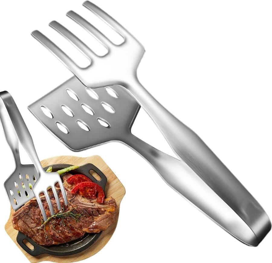 Grill Tang Kookgerei Keuken Veilig Grillen Hittebestendig Handvat 27 cm Zilverkleurig