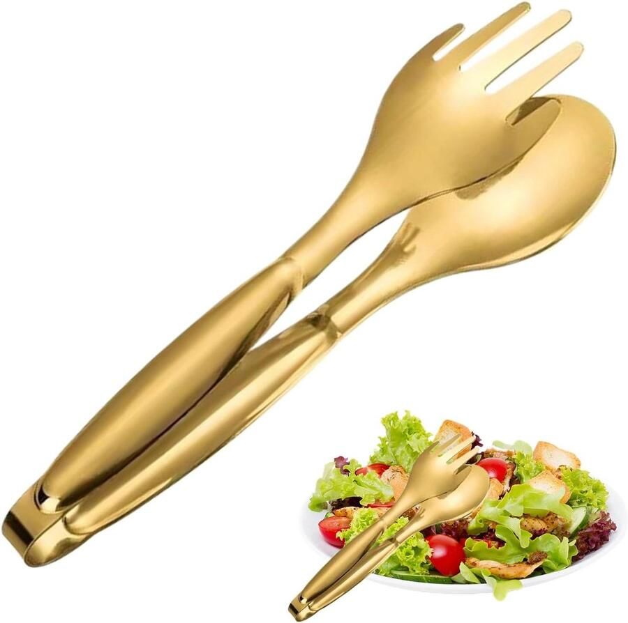 Grill Tang Serveertang Keuken Hete Voorwerpen Pakken Vet Afvoerend Ontwerp 20 cm Goud