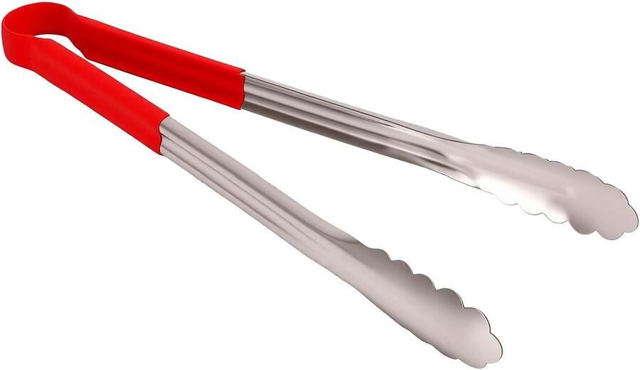 Grill Tang Serveertang Keuken Koken en Grillen Hittebestendig Ontwerp L Zilver