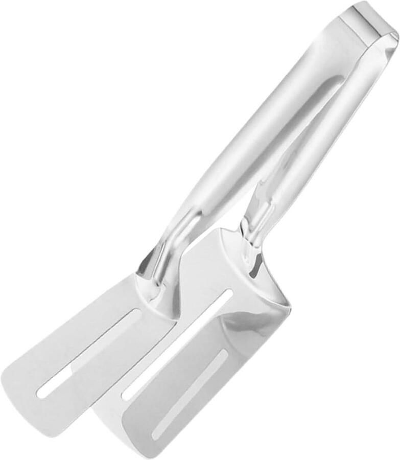 Grill tang spatel Keuken spatel Eten omdraaien 2-in-1 functie 30 cm Zilverkleurig