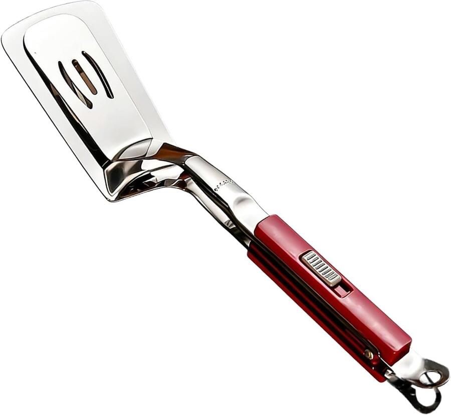 Grill Tang Voedsel Grijper Barbecue Keuken Olie Afvoer Ontwerp 29 cm Lengte Rood