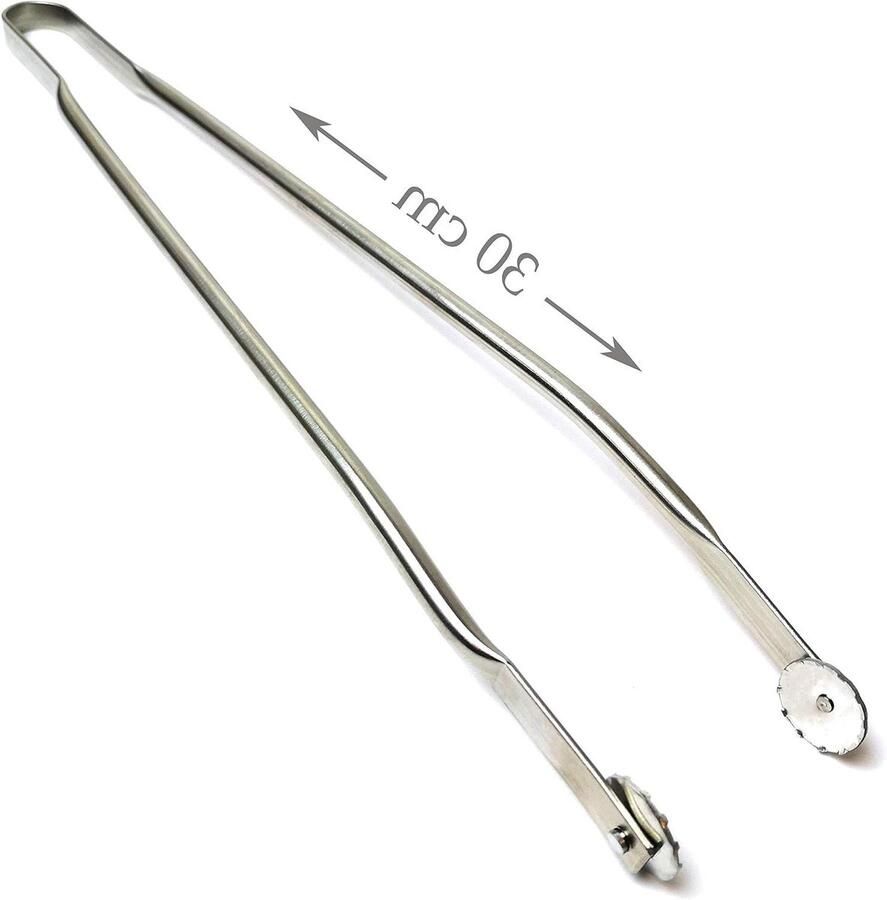 Grill Tangen met Wielen Barbecue Tangen Keuken Grillen en Barbecueën Met Draaiwielen 30 cm Staal