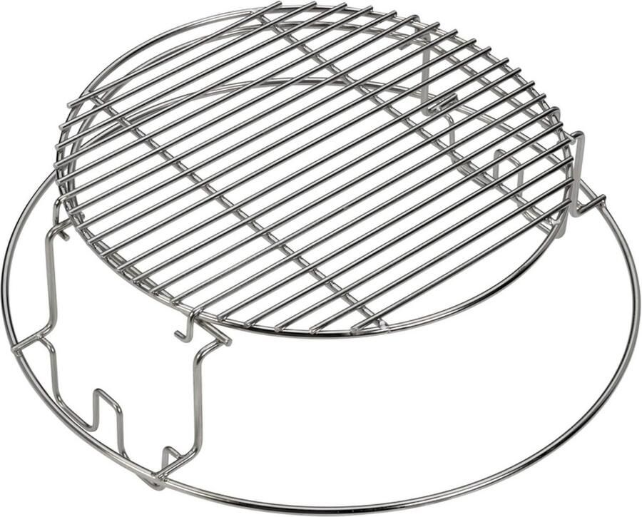 Grill Verhoger 2-Delige Set Meerdere Niveaus Grillen Roestvrij Staal Large Zilver