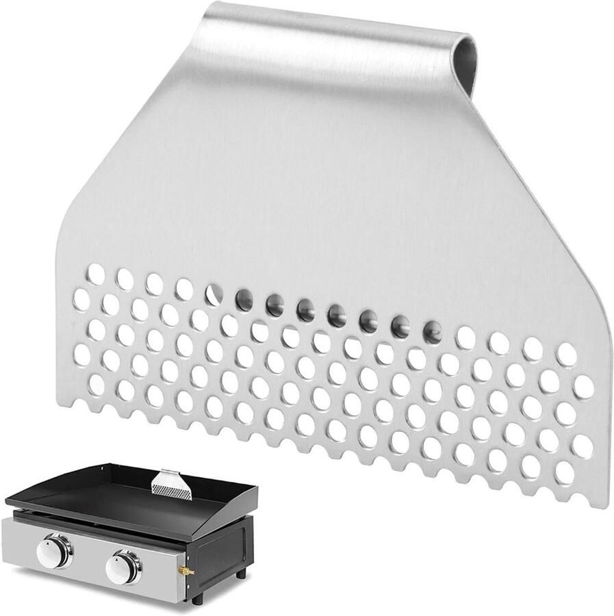 Grill Vet Opvangbak Vetvanger Grillplaat Voorkomt Vallend Voedsel Roestvrij Staal 11.2 cm Breed Zilver