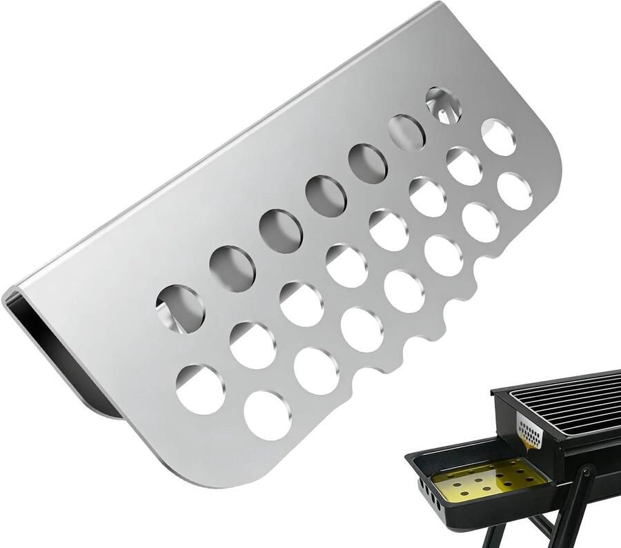 Grill Vetvanger Spatbescherming Barbecue Net Koken Instelbare Pasvorm 14 x 6 cm Zilverkleurig - Foto 2