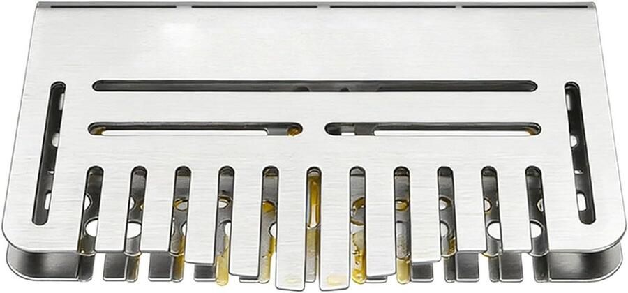 Grill vetpoort Bakplaat accessoire Vetbeheer buiten Roestvrij staal constructie 115x68x1cm Zwart
