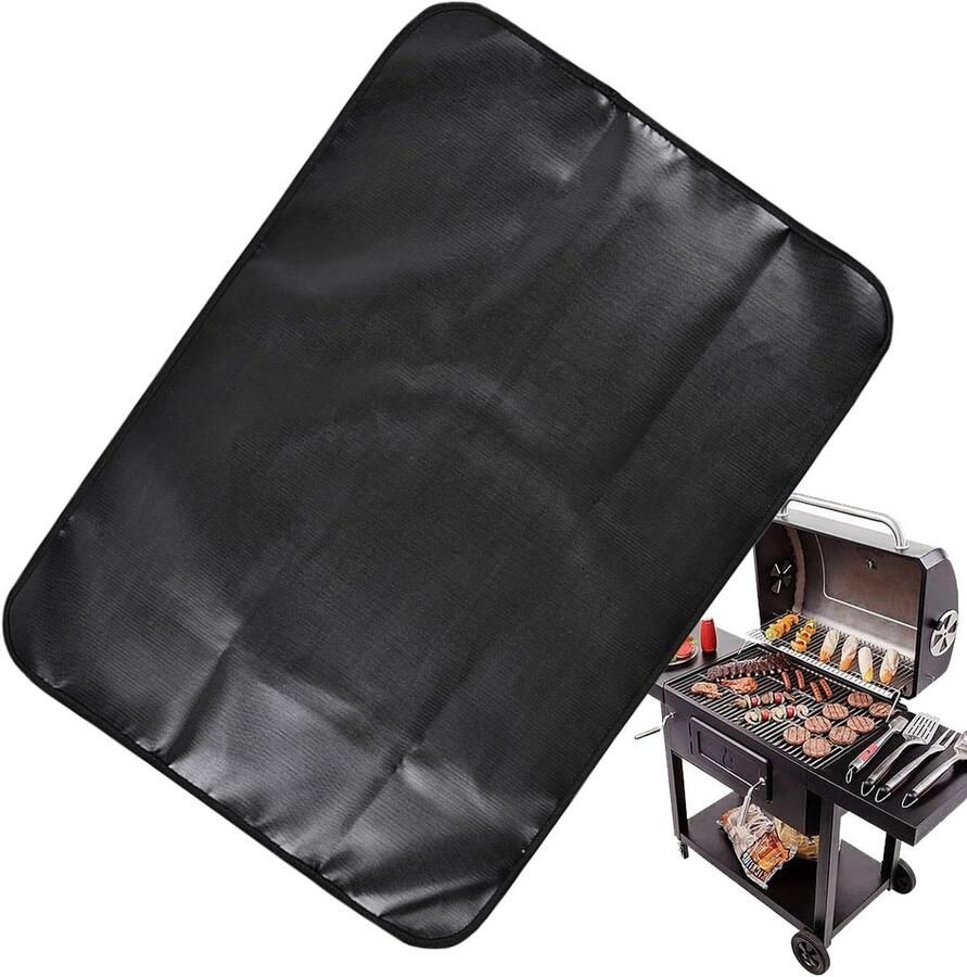 Grill Vloermat Barbecue Onderlegger Vloer Beschermen Dubbelzijdig Vuurvast 36x48 inch Grijs