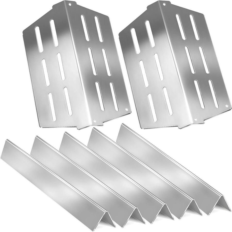 Grill Warmteplaat Grill Barbecue Onderhoud Dubbele Set 18 x 10 x 435 cm Zilver
