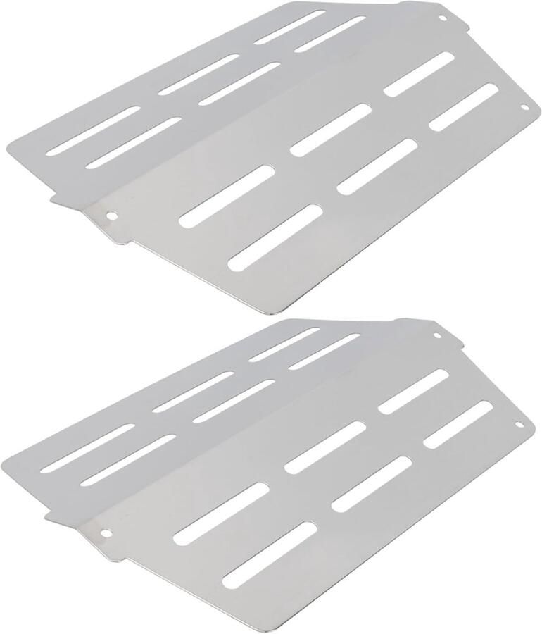 Grill Warmteplaten BBQ Accessoires Gelijkmatige Hitte Roestvrij Staal 335 x 22 x 3 cm Zilver