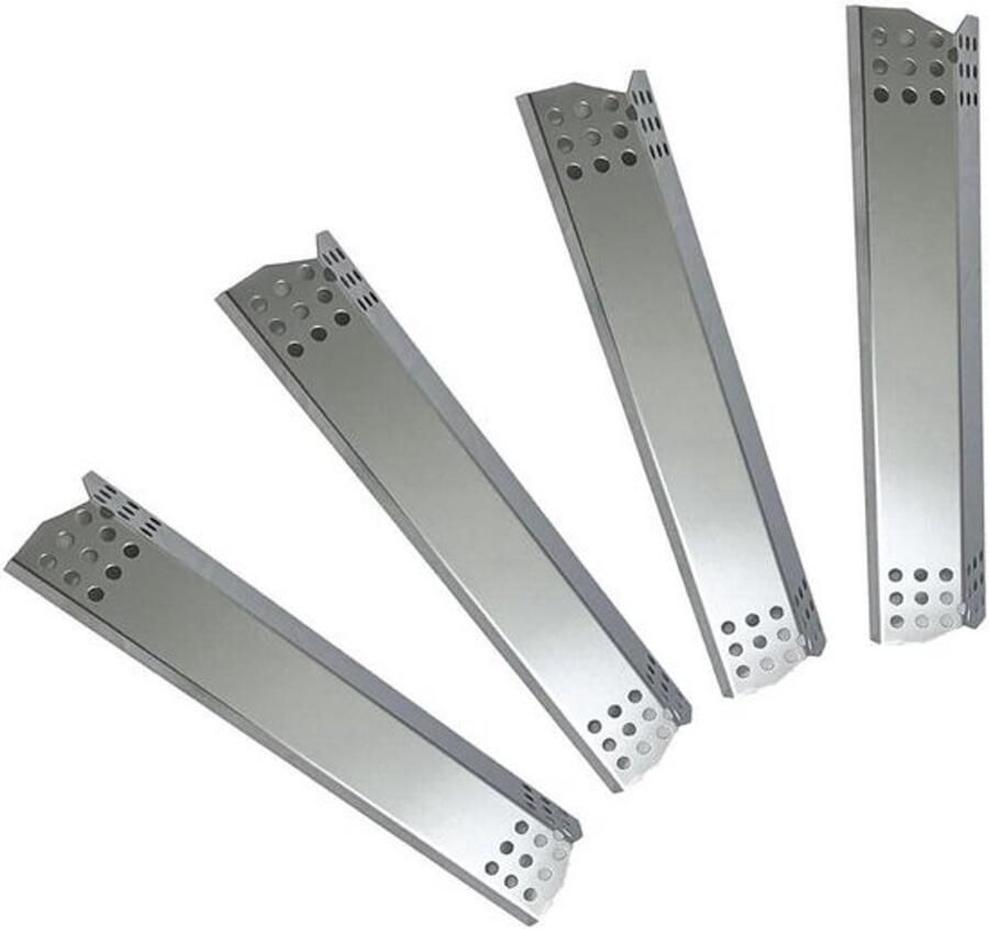 Grill Warmteplaten BBQ Brander Covers BBQ Onderhoud Gelijkmatige Warmteverdeling 4 Stuks Zilver