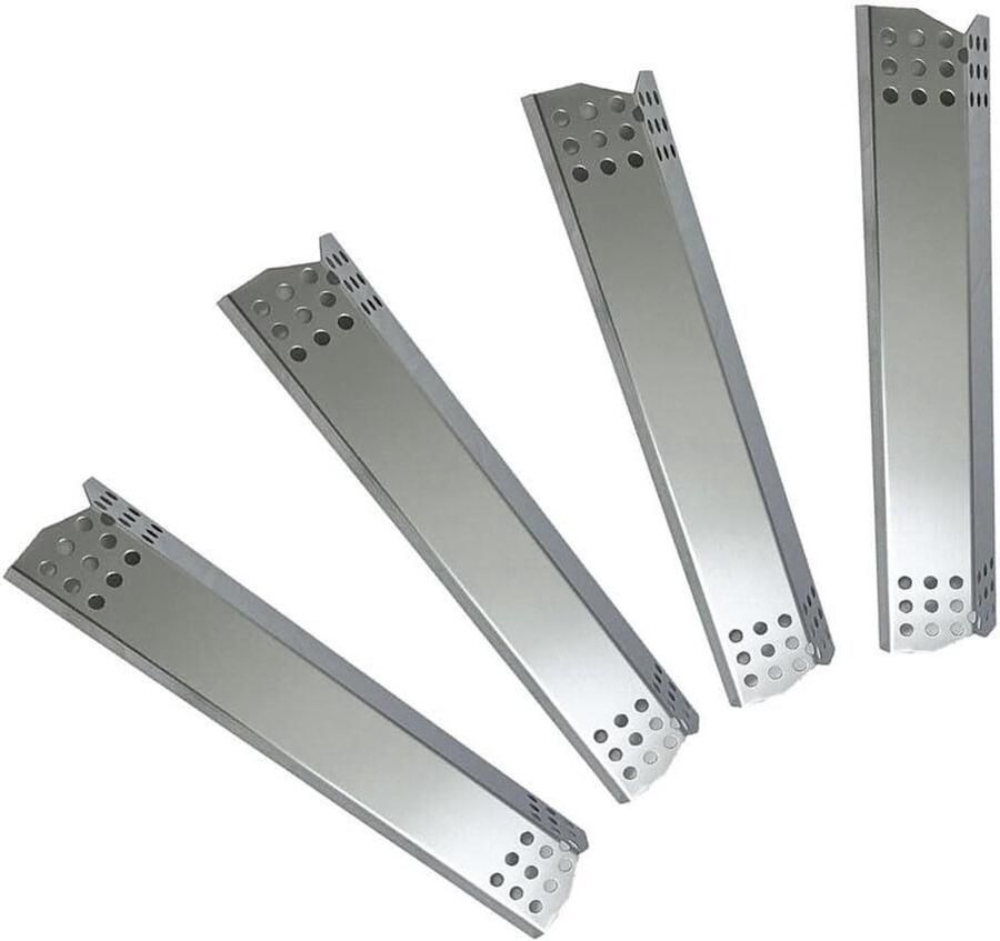 Grill Warmteplaten BBQ Brander Covers BBQ Onderhoud Gelijkmatige Warmteverdeling 4 Stuks Zilver