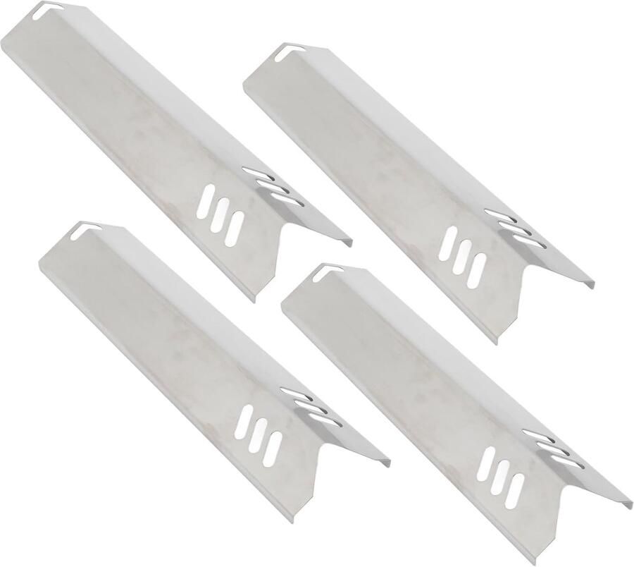 Grill Warmteplaten BBQ Deflector Gelijkmatige Hitte Verstelbaar Ontwerp 40 x 13 x 6 cm Zilver