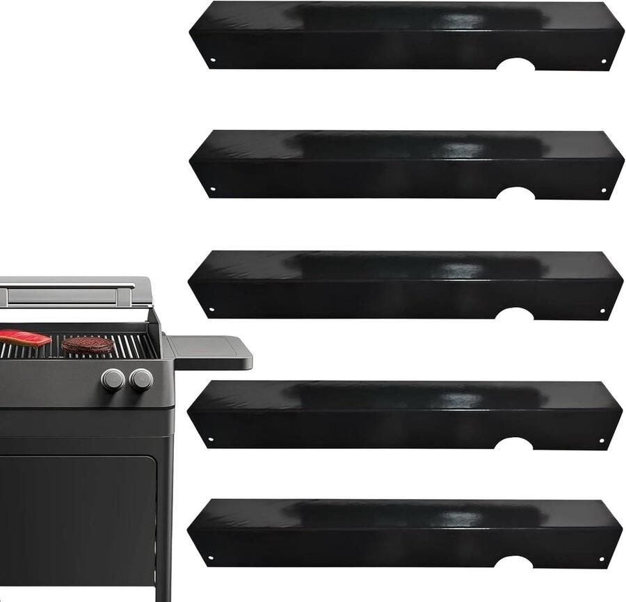 Grill Warmteplaten BBQ Onderdelen Gelijkmatig Grillen Roestvrij Staal 46 x 16 cm Zwart
