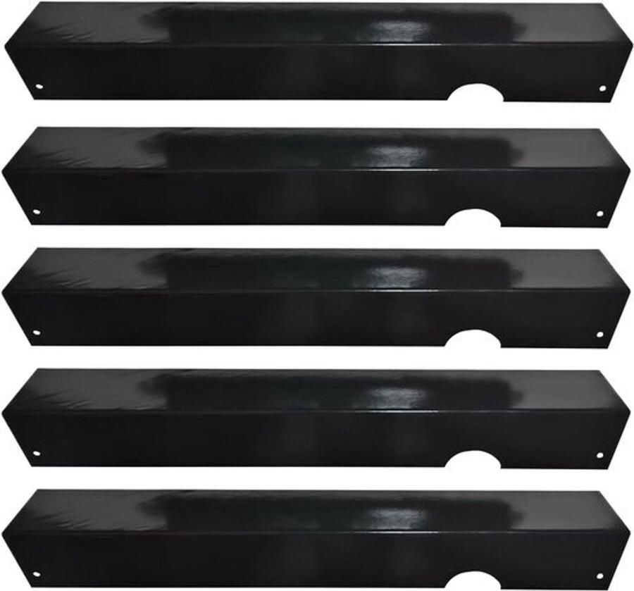 Grill Warmteplaten Hitteschild Roestvrijstaal Buiten Koken Gelijkmatige Warmteverdeling 46x16x16 cm Zwart