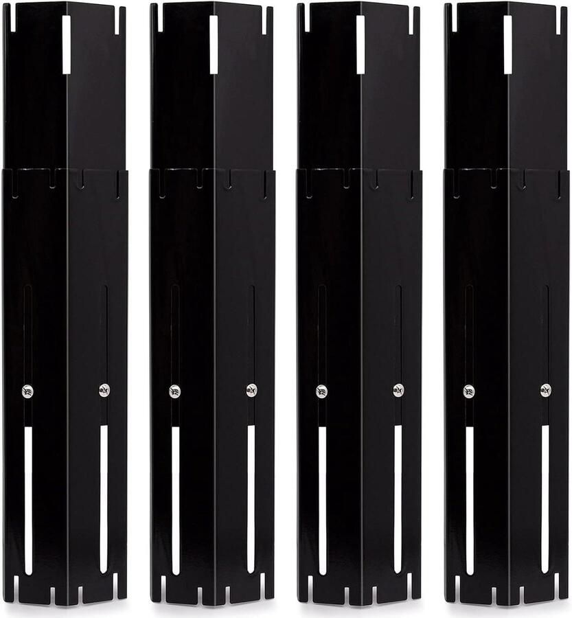 Grill Warmteplaten Hitteschilden BBQ Onderhoud Verstelbaar Telescopisch 4-Pack Zwart