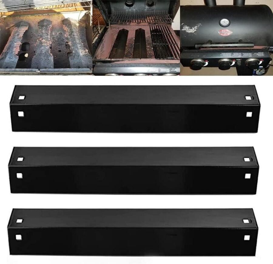 Grill Warmteplaten Hitteschilden Deflector Barbecue Onderhoud Roestvrij Staal Set van 3 Zilver